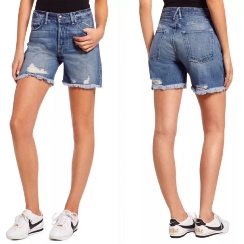 Good American High Waist Denim Shorts - Blue